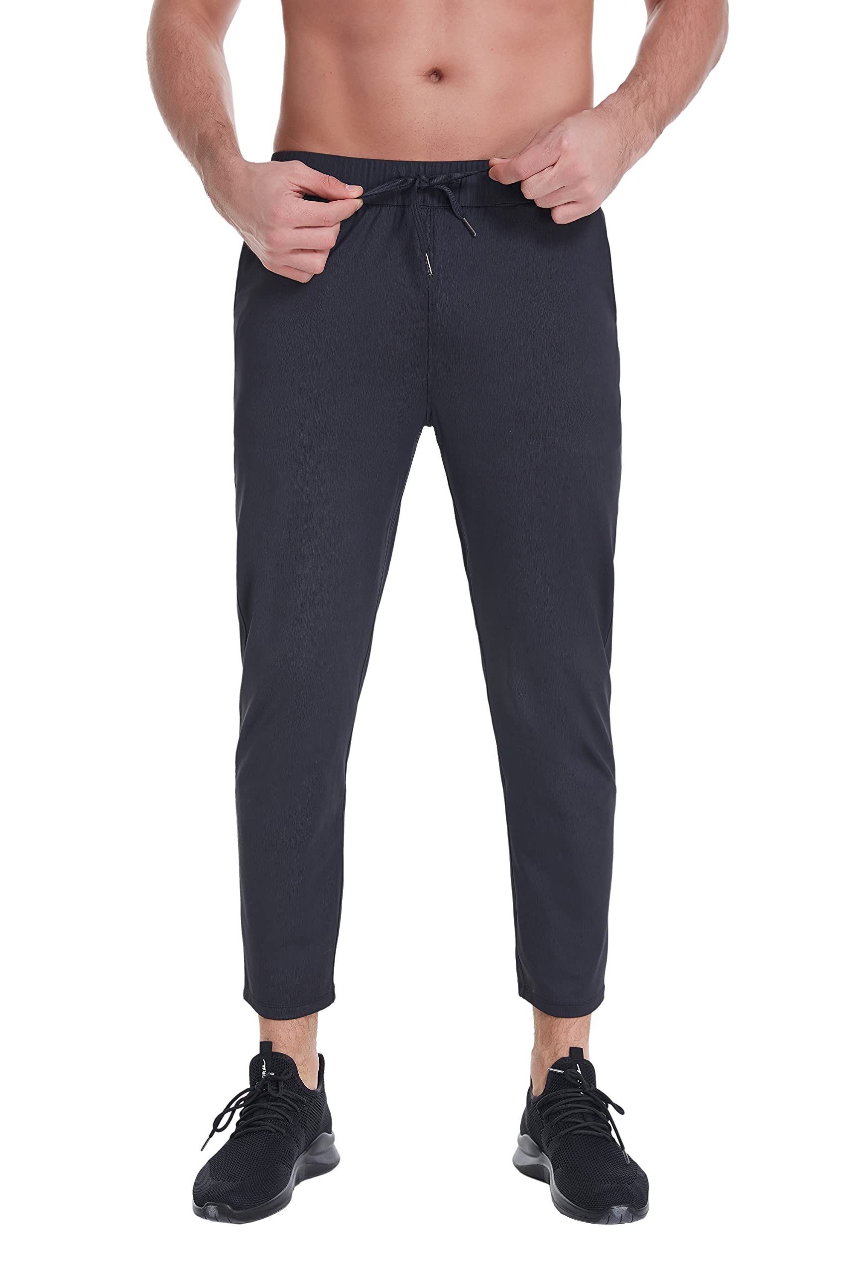 Mens Stretch Travel Pants 27" Inseam Quick Dry Light Weight Sweatpants Workout Casual Joggers with Pockets